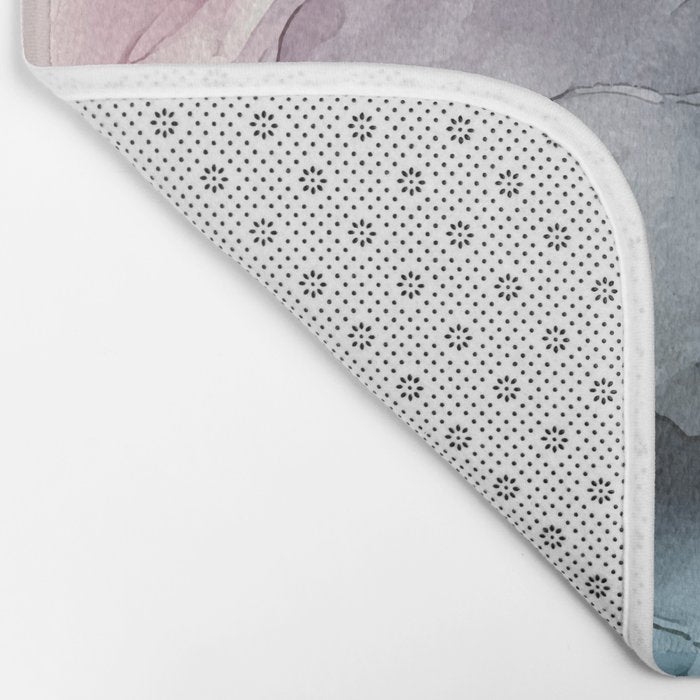 Blush and Paynes Gray Flowing Abstract Reflect Bath Mat Gallery Image 2