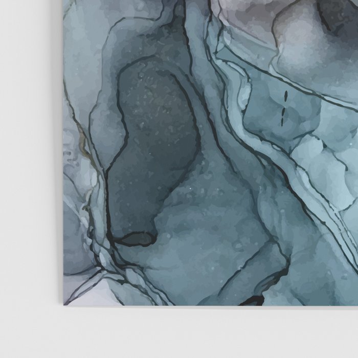 Blush and Paynes Gray Flowing Abstract Reflect Poster Gallery Image 3