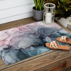 Blush and Paynes Gray Flowing Abstract Reflect Outdoor Rug Gallery Image 2