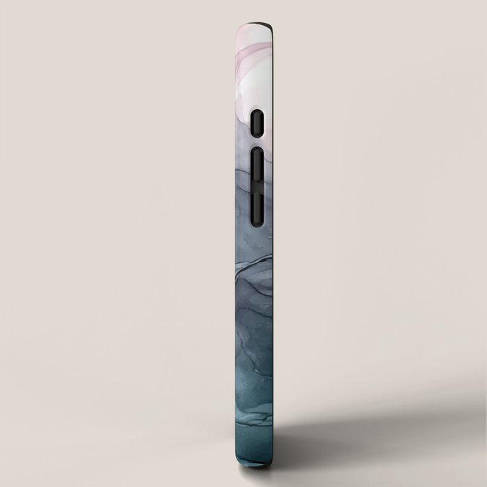 Blush and Paynes Gray Flowing Abstract Reflect iPhone Case Gallery Image 2
