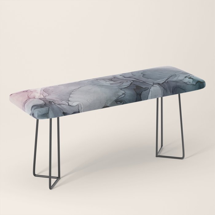 Blush and Paynes Gray Flowing Abstract Reflect Bench Gallery Image 1