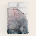 Blush and Paynes Gray Flowing Abstract Reflect Comforter Gallery Image 6