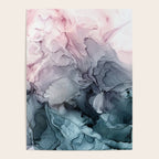 Blush and Paynes Gray Flowing Abstract Reflect Poster Gallery Image 4