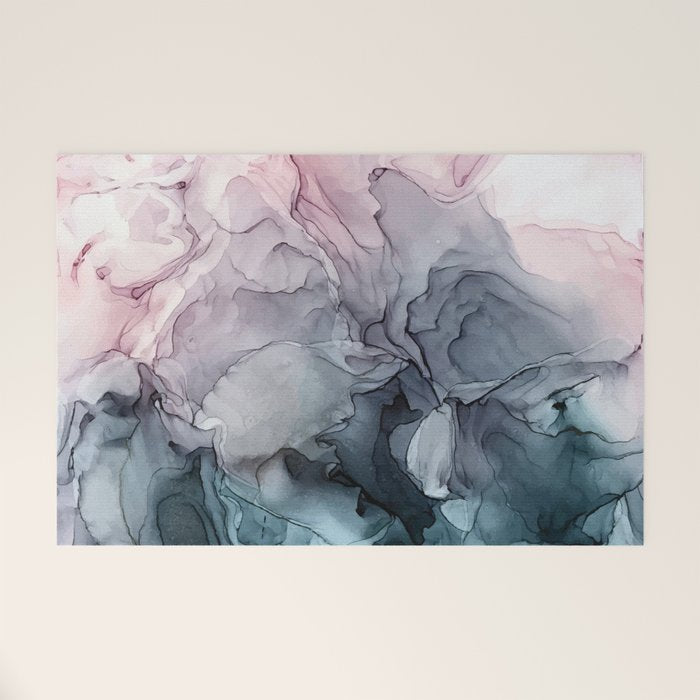 Blush and Paynes Gray Flowing Abstract Reflect Welcome Mat Gallery Image 1