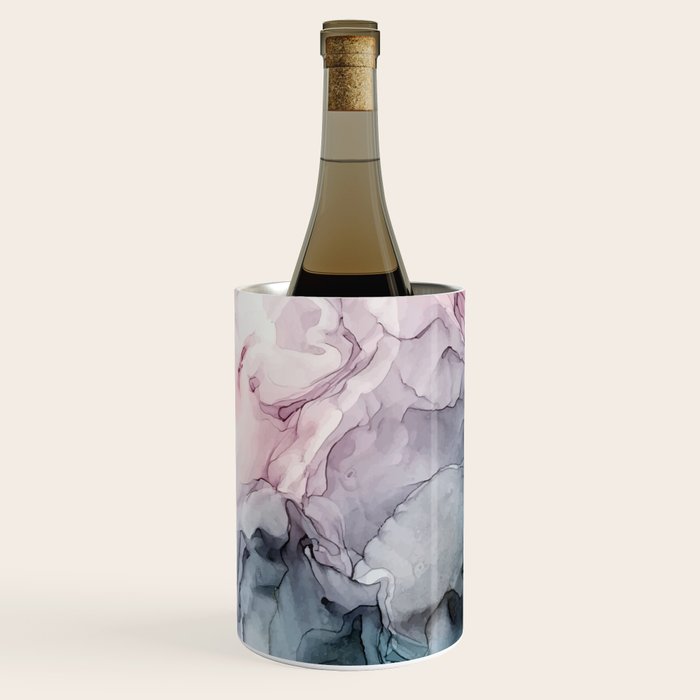 Blush and Paynes Gray Flowing Abstract Reflect Wine Chiller Gallery Image 2