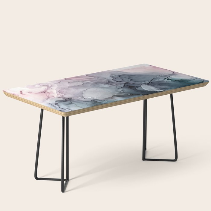 Blush and Paynes Gray Flowing Abstract Reflect Coffee Table Gallery Image 1
