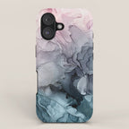 Blush and Paynes Gray Flowing Abstract Reflect iPhone Case Gallery Image 1