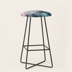 Blush and Paynes Gray Flowing Abstract Reflect Stool Gallery Image 1