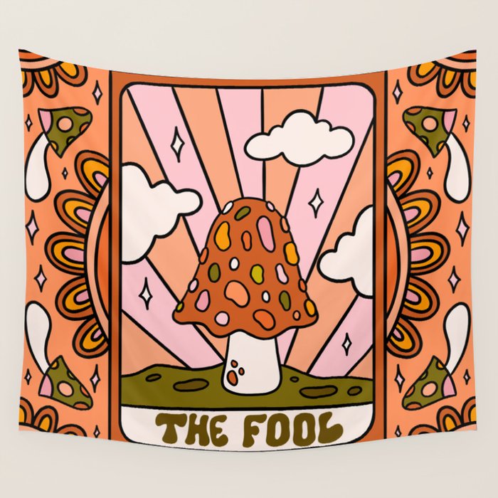 0. The Fool Mushroom Wall Tapestry Gallery Image 4