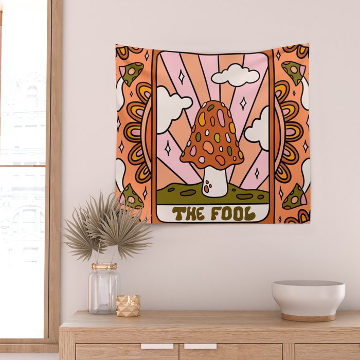 0. The Fool Mushroom Wall Tapestry Gallery Image 2