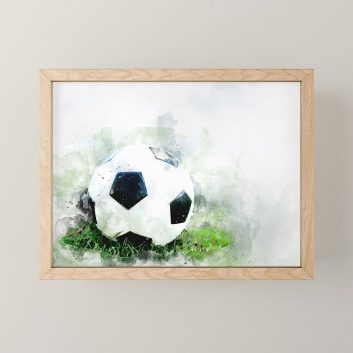 Watercolor soccer ball Mini Art Print Gallery Image 1