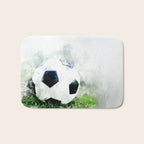 Watercolor soccer ball Bath Mat Gallery Image 1