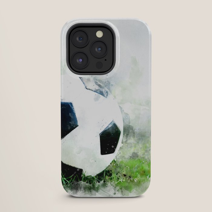 Watercolor soccer ball iPhone Case