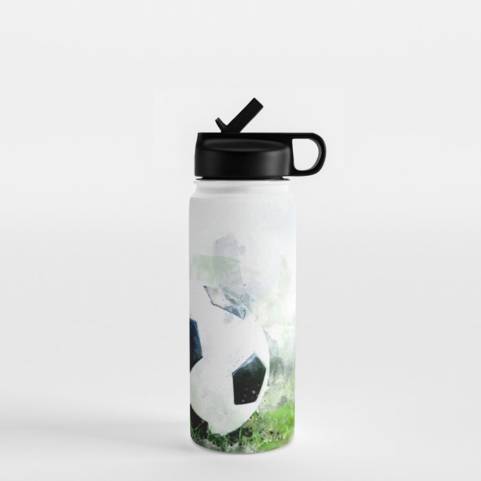 Watercolor soccer ball Water Bottle Gallery Image 1