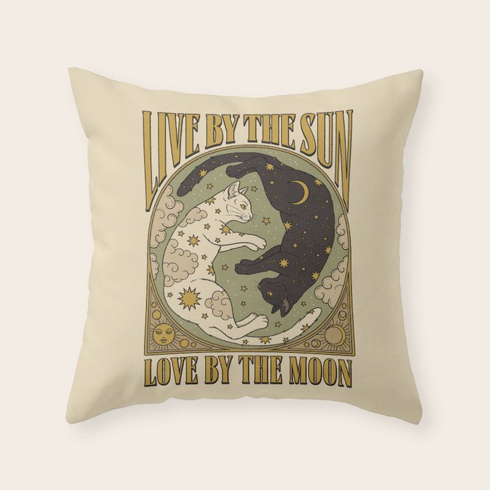 Sun and Moon Throw Pillow Gallery Image 6