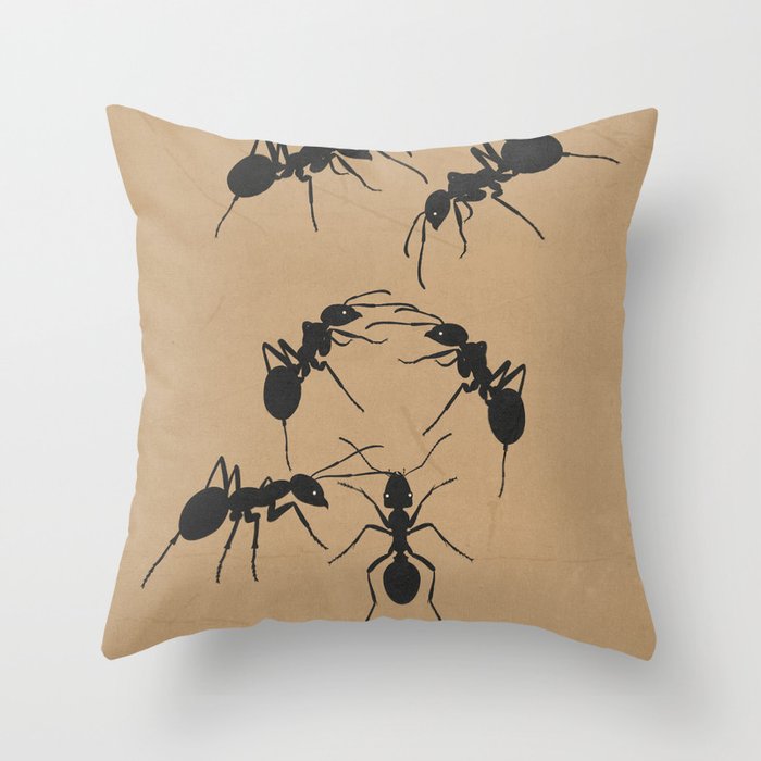 Ants in Formation 5 Throw Pillow Gallery Image 1