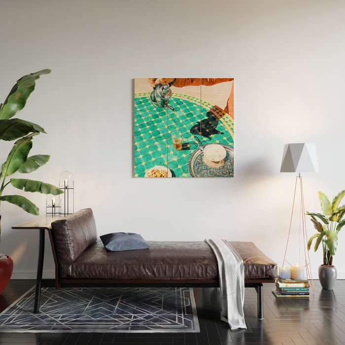 Chai, India Culture & People Painting, Exotic Travel Places Tea Bohemian Colorful Morocco Turkish Wood Wall Art Gallery Image 2
