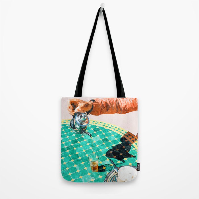 Chai, India Culture & People Painting, Exotic Travel Places Tea Bohemian Colorful Morocco Turkish Tote Bag Gallery Image 2