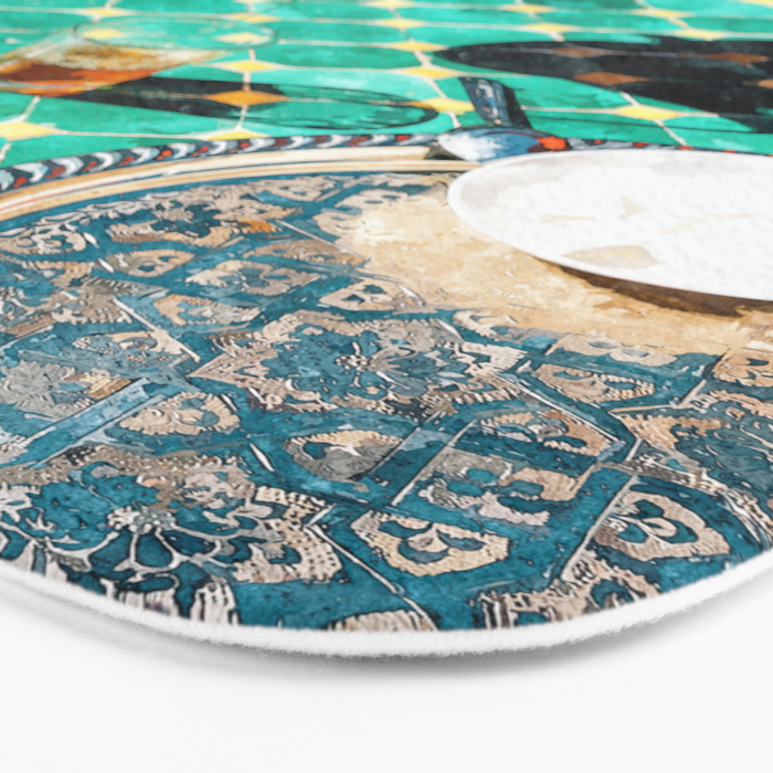 Chai, India Culture & People Painting, Exotic Travel Places Tea Bohemian Colorful Morocco Turkish Bath Mat Gallery Image 3