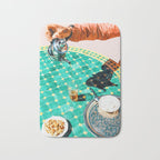 Chai, India Culture & People Painting, Exotic Travel Places Tea Bohemian Colorful Morocco Turkish Bath Mat Gallery Image 1
