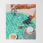 Chai, India Culture & People Painting, Exotic Travel Places Tea Bohemian Colorful Morocco Turkish Throw Blanket Gallery Image 2
