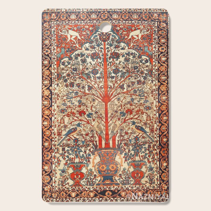 Antique Persian Tree Of Life Rug Print  Cutting Board Gallery Image 1