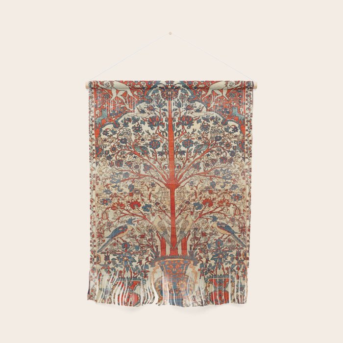 Antique Persian Tree Of Life Rug Print  Wall Hanging Gallery Image 1
