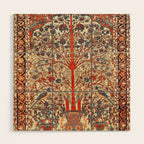 Antique Persian Tree Of Life Rug Print  Wood Wall Art Gallery Image 1