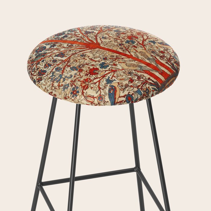 Antique Persian Tree Of Life Rug Print  Stool Gallery Image 2