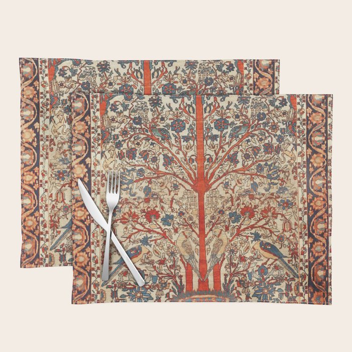 Antique Persian Tree Of Life Rug Print  Placemat Gallery Image 1