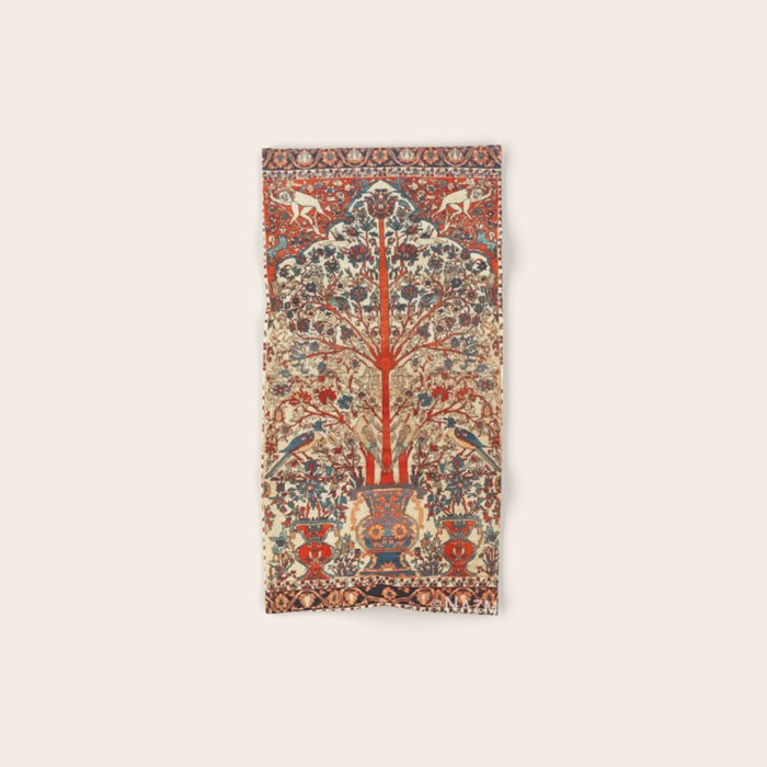 Antique Persian Tree Of Life Rug Print  Bath Towel Gallery Image 1