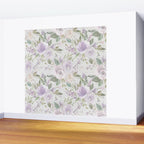 Lavender pastel green white watercolor floral pattern Wall Mural Gallery Image 2