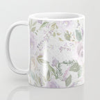 Lavender pastel green white watercolor floral pattern Coffee Mug Gallery Image 3