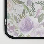 Lavender pastel green white watercolor floral pattern Laptop Sleeve Gallery Image 3