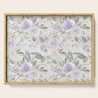 Lavender pastel green white watercolor floral pattern Serving Tray Gallery Image 1