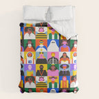Diverse people in halloween costume pattern Duvet Cover Gallery Image 6