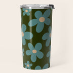 Daisy Pop - Turquoise and Dark Green Travel Mug Gallery Image 2