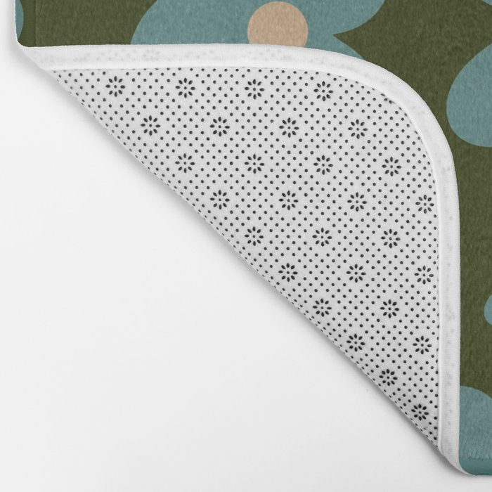 Daisy Pop - Turquoise and Dark Green Bath Mat Gallery Image 2