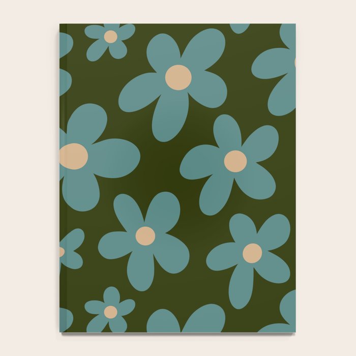 Daisy Pop - Turquoise and Dark Green Notebook Gallery Image 4