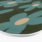 Daisy Pop - Turquoise and Dark Green Bath Mat Gallery Image 3