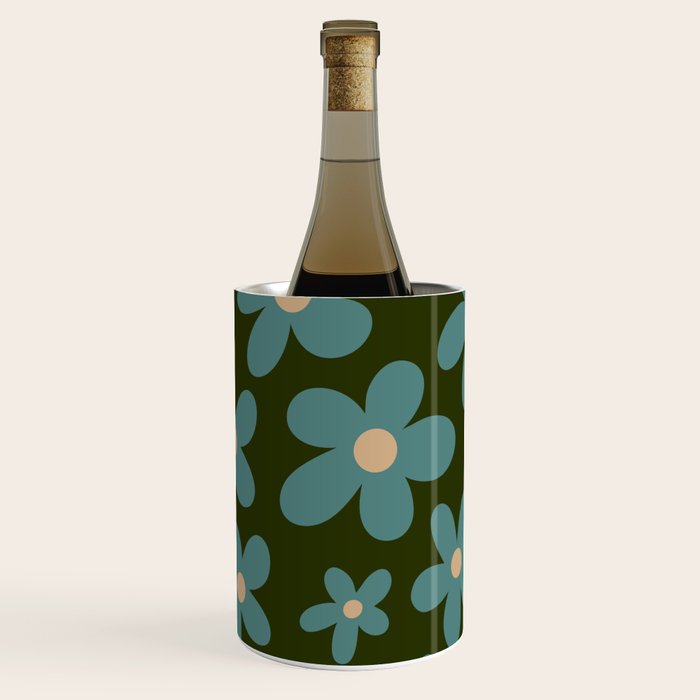 Daisy Pop - Turquoise and Dark Green Wine Chiller Gallery Image 1