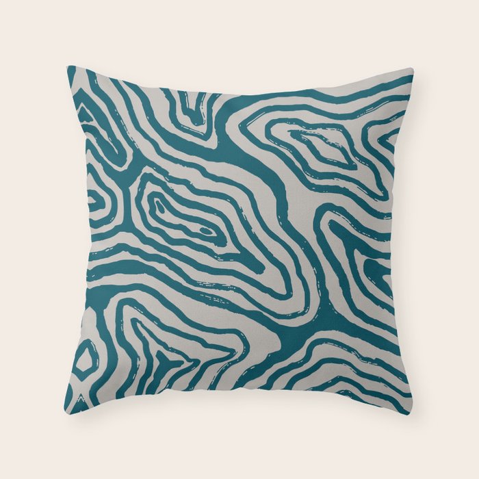 Aquamarine Brush Rivers Throw Pillow Gallery Image 6