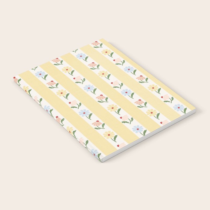 Sweet Floral Stripes - vintage yellow Notebook Gallery Image 2