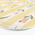 Sweet Floral Stripes - vintage yellow Bath Mat Gallery Image 3
