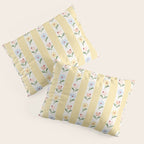 Sweet Floral Stripes - vintage yellow Pillow Sham Gallery Image 3
