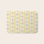 Sweet Floral Stripes - vintage yellow Bath Mat Gallery Image 1