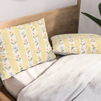 Sweet Floral Stripes - vintage yellow Pillow Sham Gallery Image 2