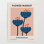 Flower Market Stockholm, Blue Playful Fowers Poster Gallery Image 4