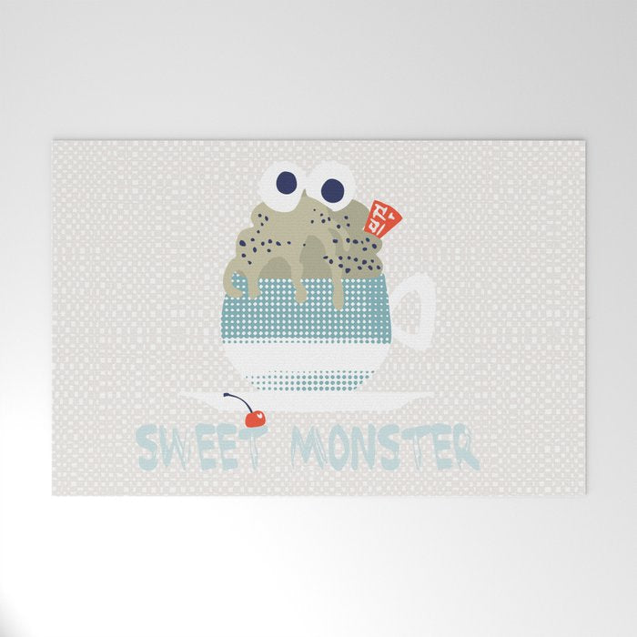 Sweet monster cupcake mint Welcome Mat Gallery Image 1