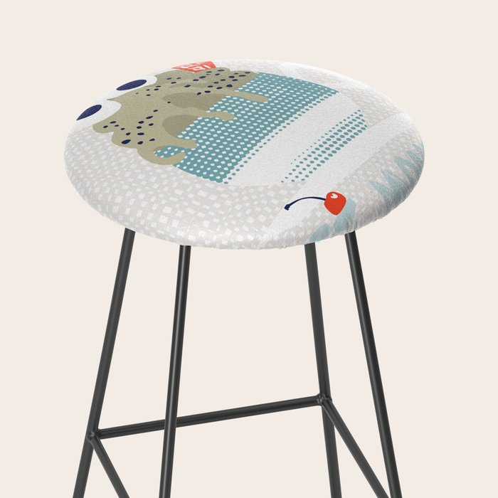 Sweet monster cupcake mint Stool Gallery Image 2